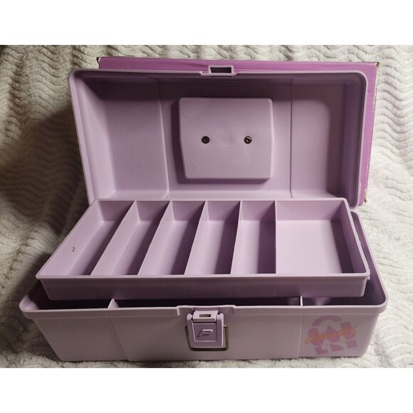 RareNIB Vintage 80s CABOODLES MakeUpCosmeticStorage PURPLE w/Tray &Orig BOX Vhtf - Picture 2 of 12